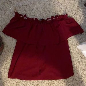 Crimson Off the Shoulder Top